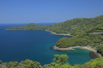 愛媛県　佐田岬ミュージアムから見た三机湾