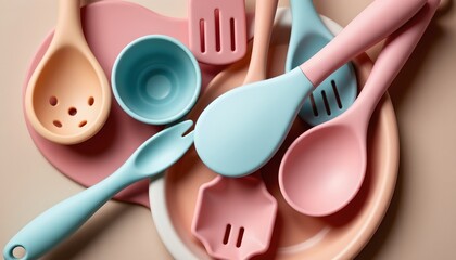 Modern Pastel Silicone Kitchen Utensils