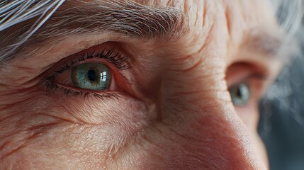 Close-up of an Elderly Womans Eyes Reflecting Wisdom and Experience.