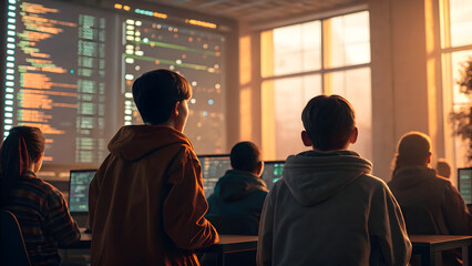 Programmers Learning in High-Tech Classroom