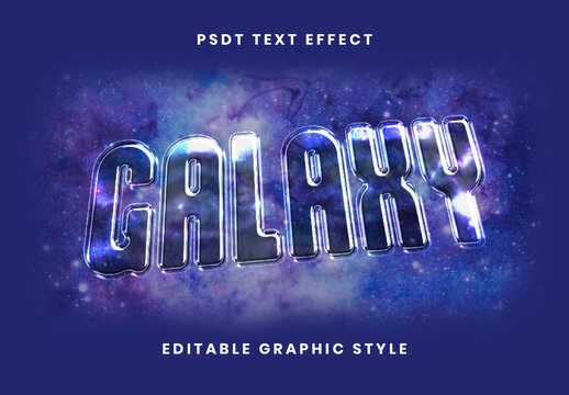 Blue And Purple Cosmic Galaxy Dust Text Effect Chrome Glow Font