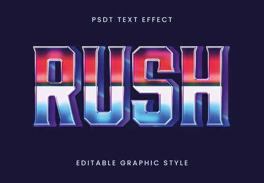 Red And Blue Bold Synthwave Retro Text Effect 3D Gradient Font