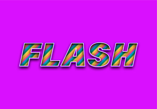 Colorful Stripes Bold Text Effect 3D Retro Font