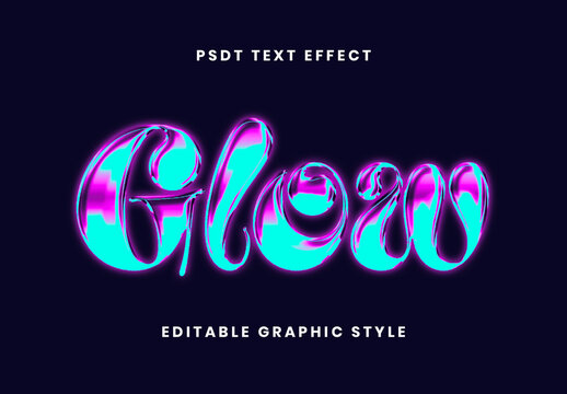 Cyan And Magenta Northern Lights Chrome Text Effect Glossy Rounded Font