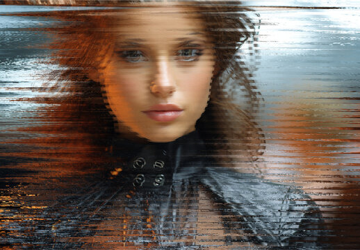 Black And Orange Frequency Wave Photo Effect