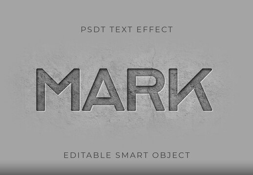 Gray Engraved Text Effect Realistic Concrete Bold Font