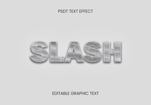 Gray Grunge Surface Scratch Text Effect Steel Polished Font