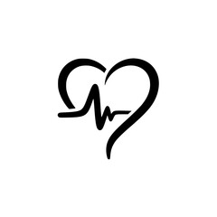 Fototapeta premium heart with an integrated heartbeat line