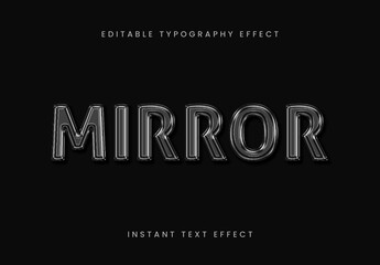 Silver Polished Chrome Text Effect Mirror Metallic Font