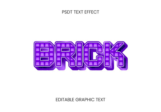 Purple Building Blocks 3D Text Effect Brick Grid Font