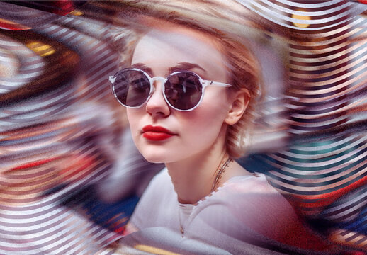 Red And White Frequency Wave Photo Effect