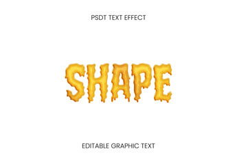 Yellow Soft Clay Modeling Text Effect Drip Fluid Font