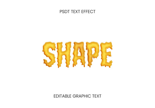 Yellow Soft Clay Modeling Text Effect Drip Fluid Font