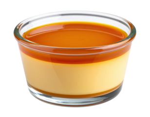 Caramel Custard Dessert in a Glass Bowl with Smooth, Glossy Topping
