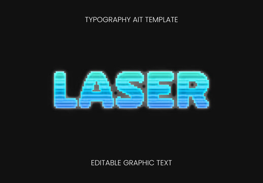 Cyan And Blue Neon Glow VHS Retro Text Effect Laser Glitch Font