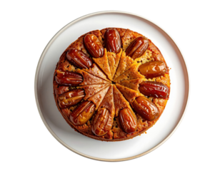 Delicious Date Cake with Sliced Crust and Sweet, Shiny Date Fruits