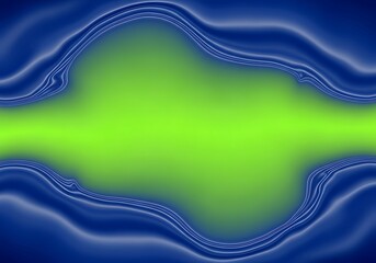 Fluorescent green backdrop with wavy blue border design element vector