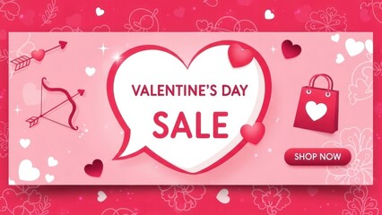 Valentine's Day Sale Promotion with Romantic Theme and Discount Offer