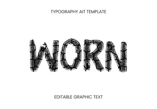 Black Eroded Grunge Edge Text Effect Cracked Leather Font