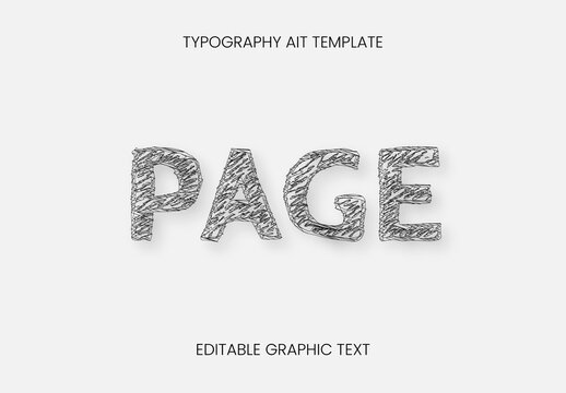 Black Doodle Notebook Sketch Text Effect Hand Drawn Font