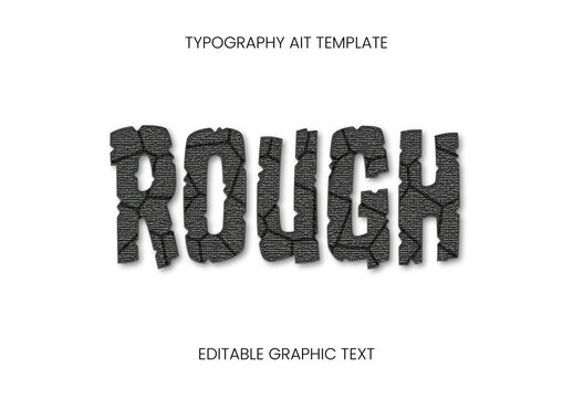 Gray And Black Cracked Stone Fractured Text Effect Rough Broken Font