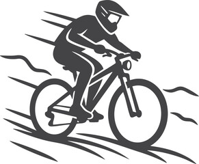 Naklejka premium Mountain biker in motion