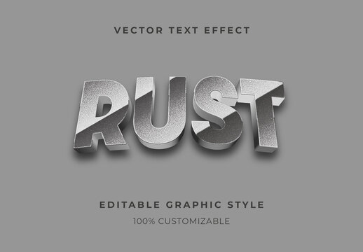 Silver Realistic Shiny Metal 3D Text Effect Chrome Block Font