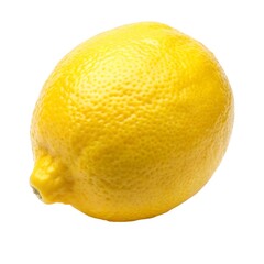 Whole fresh yellow lemon fruit with textured skin isolated on a white background