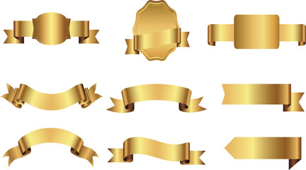 Golden Ribbon Banners and Labels