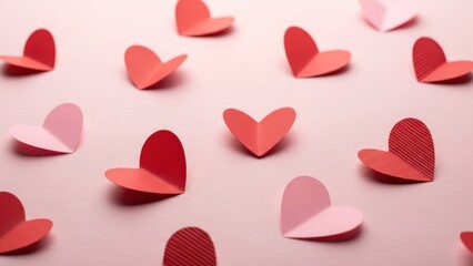 Creative Valentine's Day Heart Paper Crafts with Red and Pink Colors
