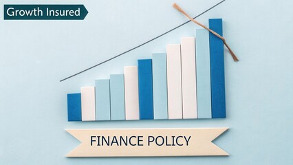 Business Growth Concept with Finance Policy and Chart Visualization on Soft Blue Background Illustrating Financial Success