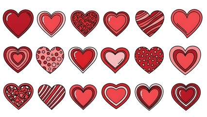 Collection of decorative hearts