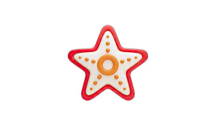 Obraz premium 3D Starfish Ornament on White Background