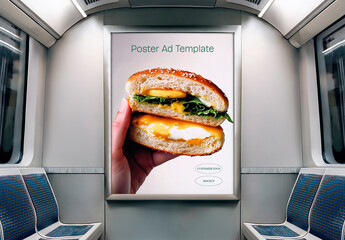 Subway Interior Poster Advertising Mockup