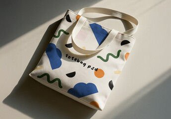 Flat Lay Tote Bag Mockup for Brand Presentation