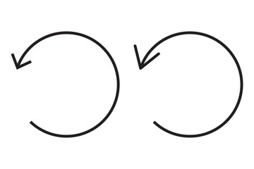 Undo icons in outline, flat style. Vector EPS