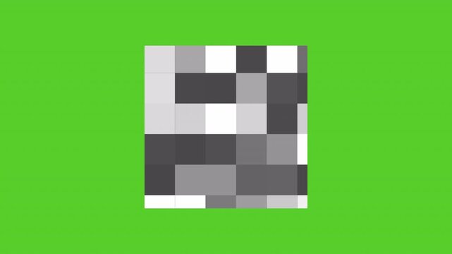 square mosaic censored with animation on transparent background. 4K Video