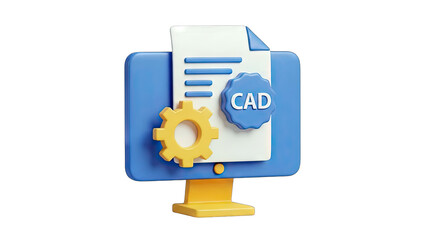CAD Software Concept on Computer Screen