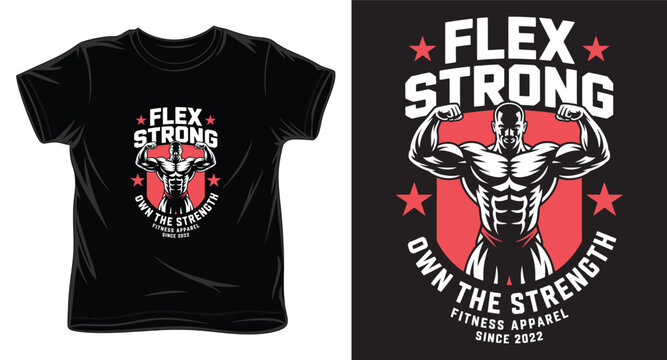 flex strong graphic victor art t-shirt design print template