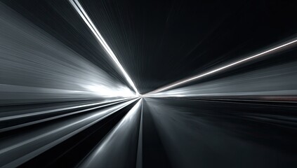 Abstract tunnel of light with streaks of gray and white