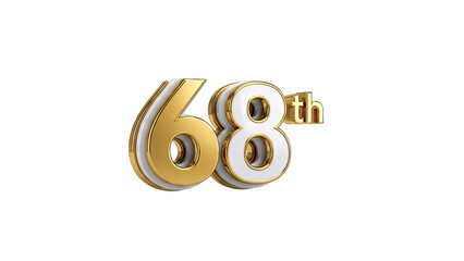 68th Anniversary Celebration - Gold Number on White Background