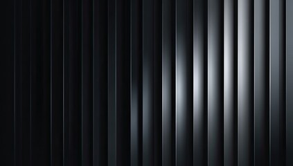 Obraz premium Vertical metallic slats casting shadows with bright reflective highlights