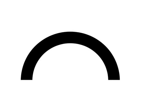Simple, bold black arched shape over a plain white background