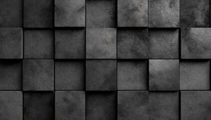 Abstract dark grey textured squares in a grid pattern, creating depth