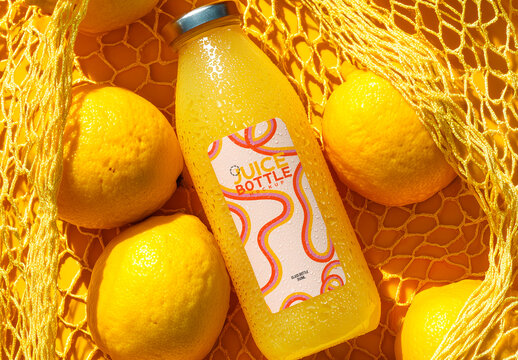 Juice Bottle Packaging Mockup