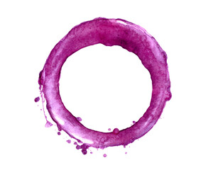 Watercolor Ring in Shades of Pink and Purple on Transparent Background Artistic Texture and Abstract Illustration, PNG