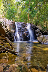 Naklejka premium Small waterfall in the Phu Quoc jungle