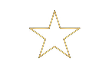 Obraz premium Golden star outline creating a symbol of quality, award, achievement, success, and best rating on transparent background