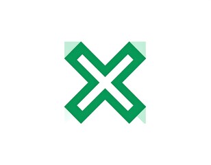 Fototapeta premium A geometric abstract illustration of a vibrant green letter 