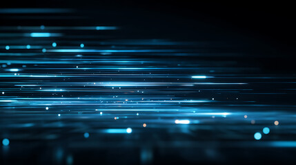 Dynamic abstract blue light streaks convey high-speed technology, perfect for modern presentations, futuristic designs, or innovative concepts, data visualization